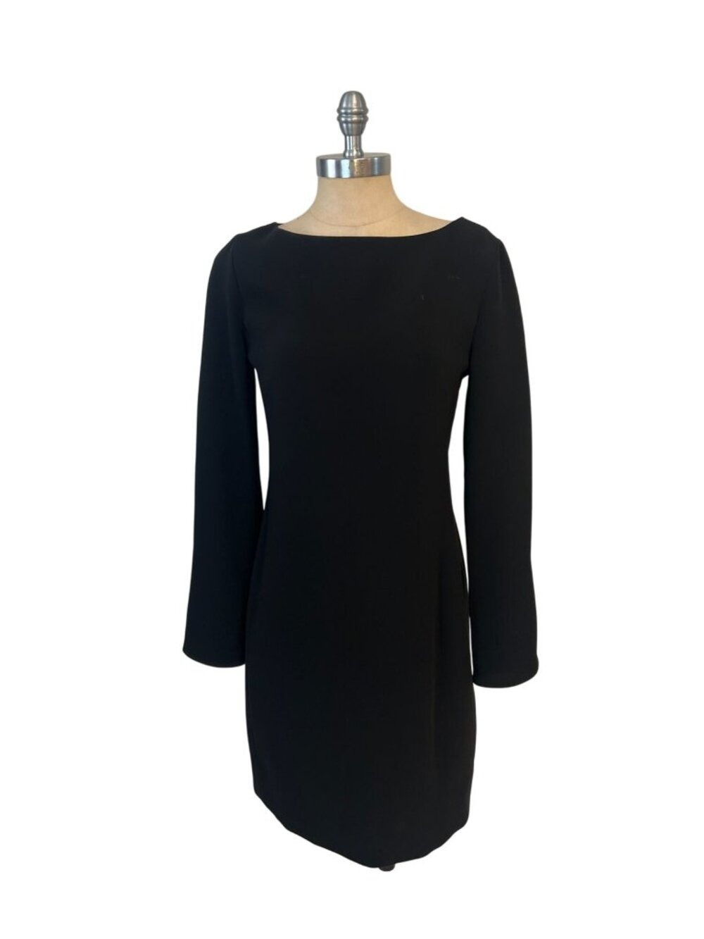M.M. Lafleur Black Long Sleeve Shift Dress Womens Size 6